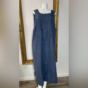 💯 Linen Charter Club Indigo Midi Skirt